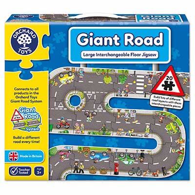 Orchard Toys - Pussel i tervunnet Papper Giant Road