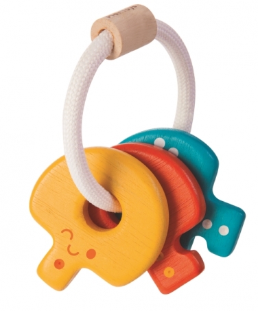 PlanToys - Nycklar i Tr Baby Key Rattle