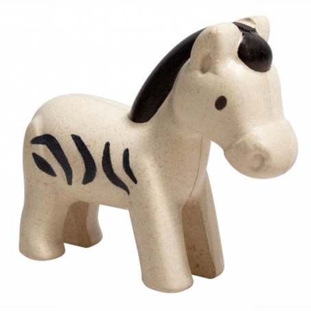 Plantoys - Zebra i Tr, Vit / Svart