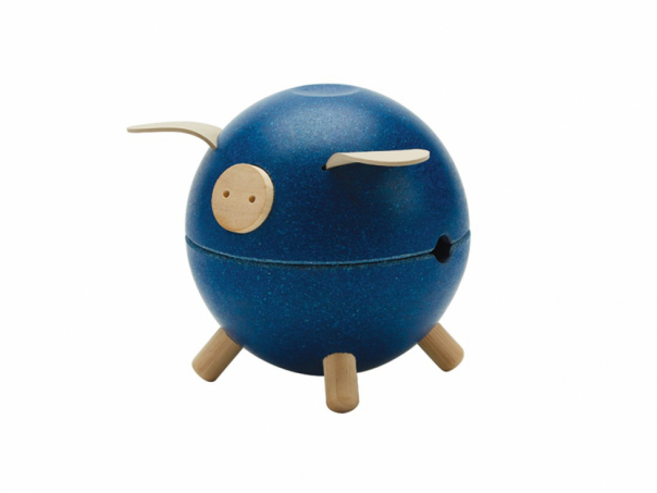 PlanToys - Piggy Bank Sparbssa, Bl