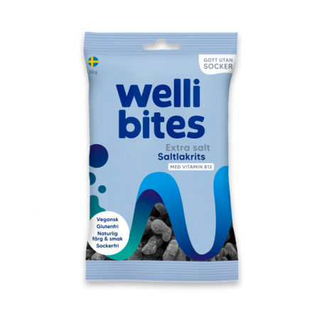 Wellibites - Veganskt Gelegodis, Extra Salt Saltlakrits