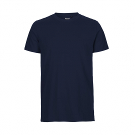 Neutral - Rundhalsad T-Shirt Slim Fit i Ekologisk Bomull Herr Navy