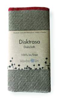 Växbo Lin - Disktrasa Oblekt med Röd Fåll