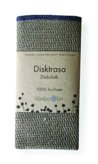 Växbo Lin - Disktrasa Oblekt med Blå Fåll