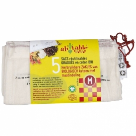 Ah! Table! - Tygpåsar Graderade Ekologisk Bomull M 5-Pack
