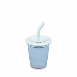 Klean Kanteen - Kids Cup med Sugrör & Silikonlock, Clear Sky