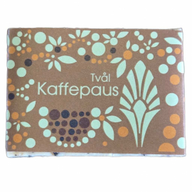 Fast tvål med synliga kaffepartiklar
