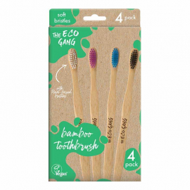The Eco Gang - Bambutandborste Vuxen Mjuk 4 - Pack