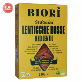 Rekofynda - Pasta Röda Linser Sedanini, 250 gr EKO, Glutenfri
