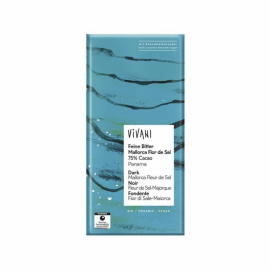 Ekologisk mörk choklad 75 procent med havssalt