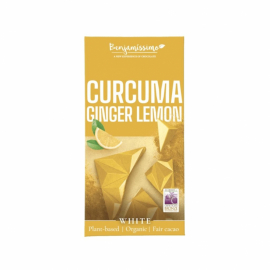 Vit vegansk choklad med gurkmeja och citron 60 g