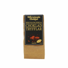 Förpackning med ekologisk chokladtryffel med kaffe