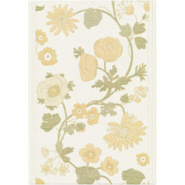 Handduk Solbacka 35 x 50 cm med solgula blommor på vit bakgrund