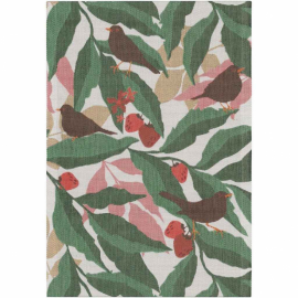 Handduk Lövkvist 35 x 50 cm med koltrastar i lövverk