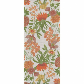 Löpare Klara 35 x 80 cm med blommotiv i rött, grönt och gult