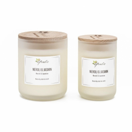 Handgjort doftljus av rapsvax i glas