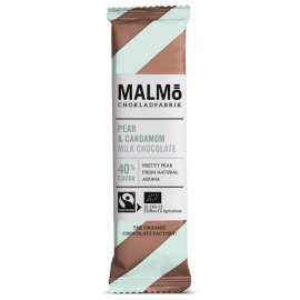 Malmö Chokladfabrik - Malmöbars Päron & Kardemumma Ekologisk Mjölkchoklad 40%