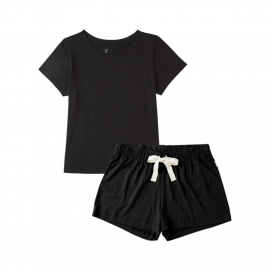 Boody - Pyjamas T-Shirt i Bambu Dam, Svart