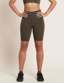 Boody - Motivate Tights i Bambu Korta Ben 20 cm, Mörk Oliv