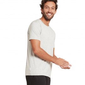 Boody - Rundhalsad T-shirt i Bambu Herr Ljust Gråmelerad