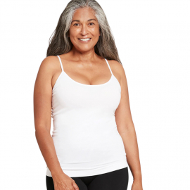 Boody - Linne med Smala Axelband i Bambu Dam, Vit