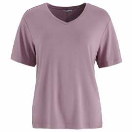 Wiges - V-ringad Topp i bambu/bomull, Mauve