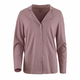 Pyjamasskjorta i bambuviskos med knäppning framtill mauve