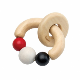 PlanToys - Skallra Pärlor i Trä, Beads Rattle, Hög kontrast