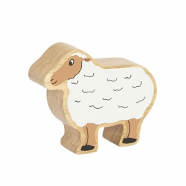 Får i trä, vit ull