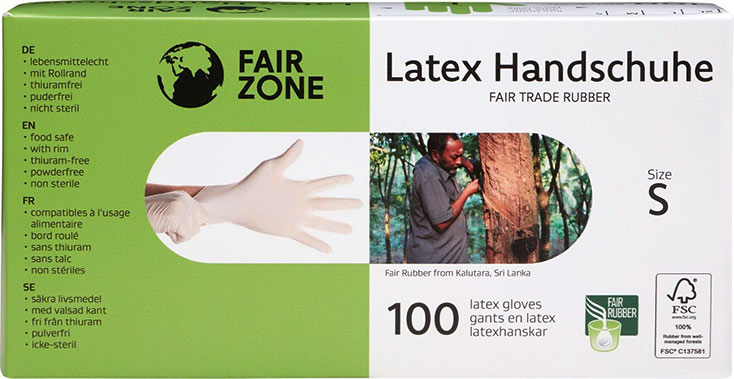 Fair Zone Vita Tunna Gummihandskar I Naturlatex S 100 St