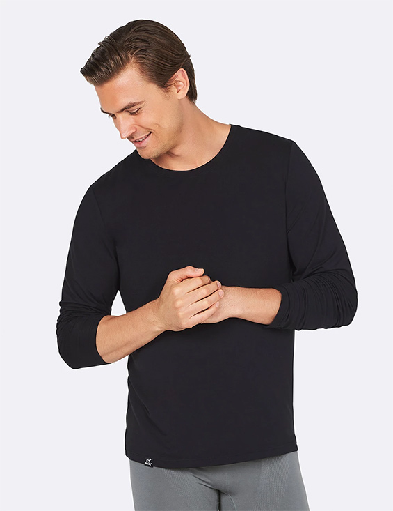 Boody Långärmad T shirt i Bambu Herr Svart, Small Boody Långärmad T shirt i Bambu Herr Svart, Small