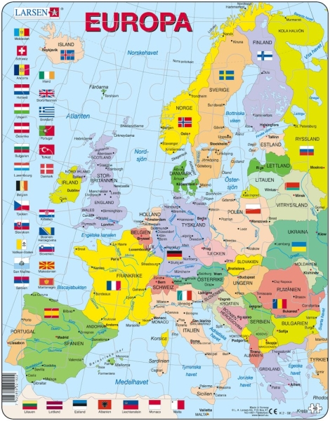 Larsen - Rampussel Karta Europa 48 Bitar - Rekoshoppen.se