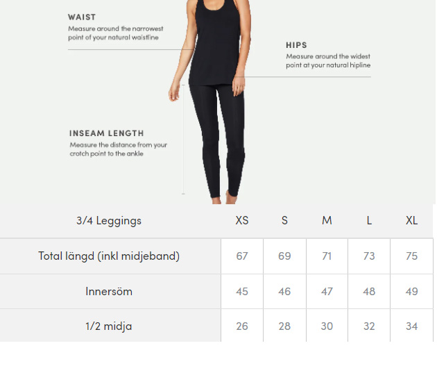 Leggings storlek