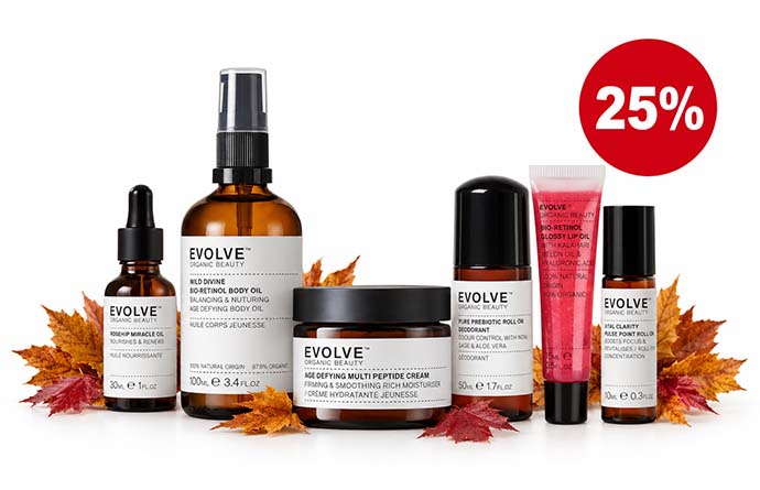 Evolve Organic Beauty 25%
