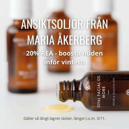 20% på alla ansiktsoljor från Maria Åkerberg