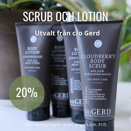20% på scrub och lotion från c/o Gerd