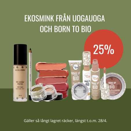25% på smink från uogauoga och born to bio