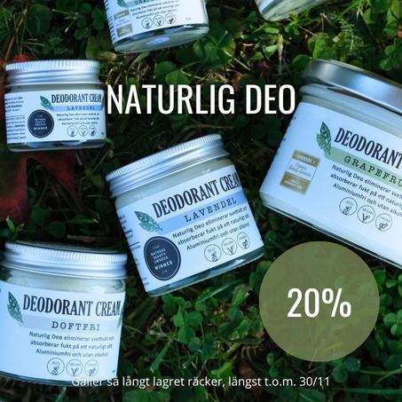 20% på deodoranter från naturlig deo