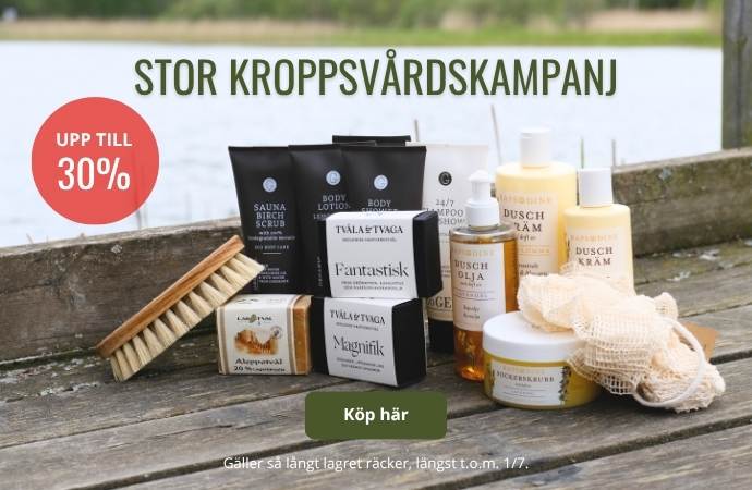 upp till 30% på kroppsvård