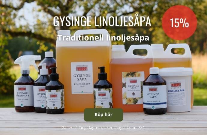 15% på såpa från Gysinge