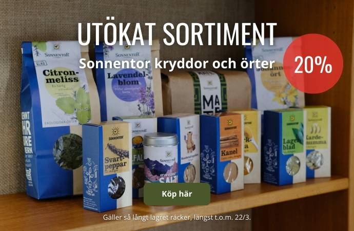 20% på allt från Sonnentor