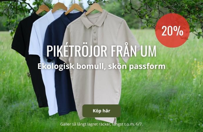 UM pikétröjor ekologisk bomull 20%