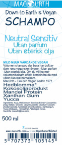MacUrth - Schampo Neutral Sensitive 500 ml