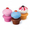 Erzi - 3 st Söta Cupcakes i Trä