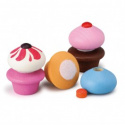 Erzi - 3 st Söta Cupcakes i Trä