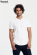 Neutral - V-Ringad T-Shirt Slim Fit i Ekologisk Bomull Herr Vit