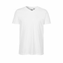 Neutral - V-Ringad T-Shirt Slim Fit i Ekologisk Bomull Herr Vit