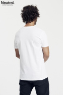Neutral - V-Ringad T-Shirt Slim Fit i Ekologisk Bomull Herr Vit