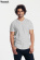 Neutral - V-Ringad T-Shirt Slim Fit i Ekologisk Bomull Herr Gråmelerad