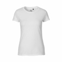 Neutral - Rundhalsad T-Shirt Slim Fit i Ekologisk Bomull Dam Vit